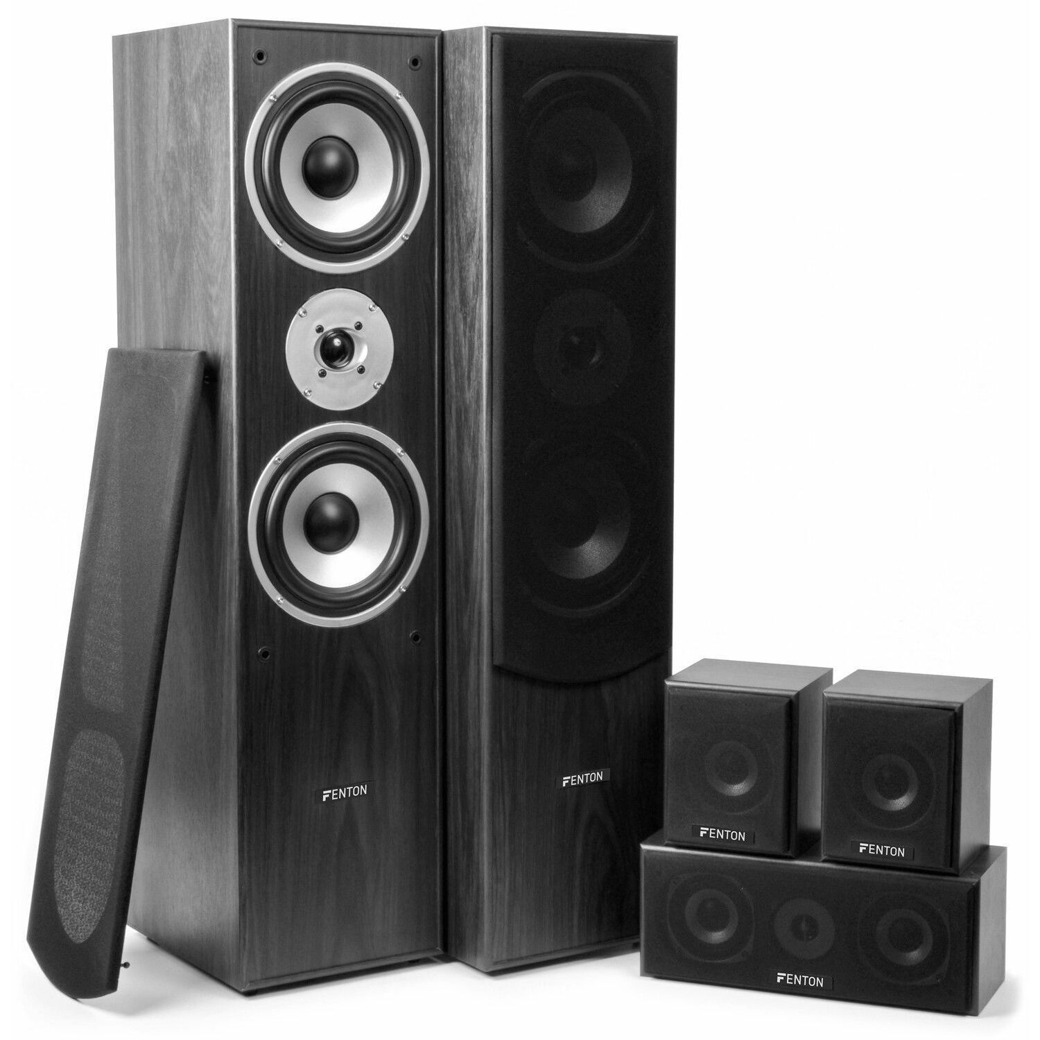 Retourdeal - Fenton Thuis bioscoop speaker systeem - Zwart - 5 delig
