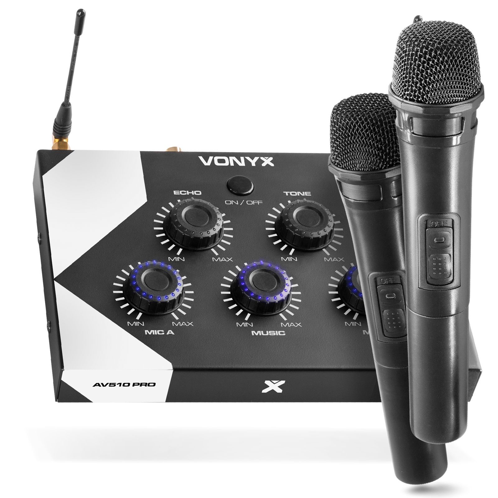 Retourdeal - Vonyx AV510 Bluetooth karaoke set met 2x draadloze