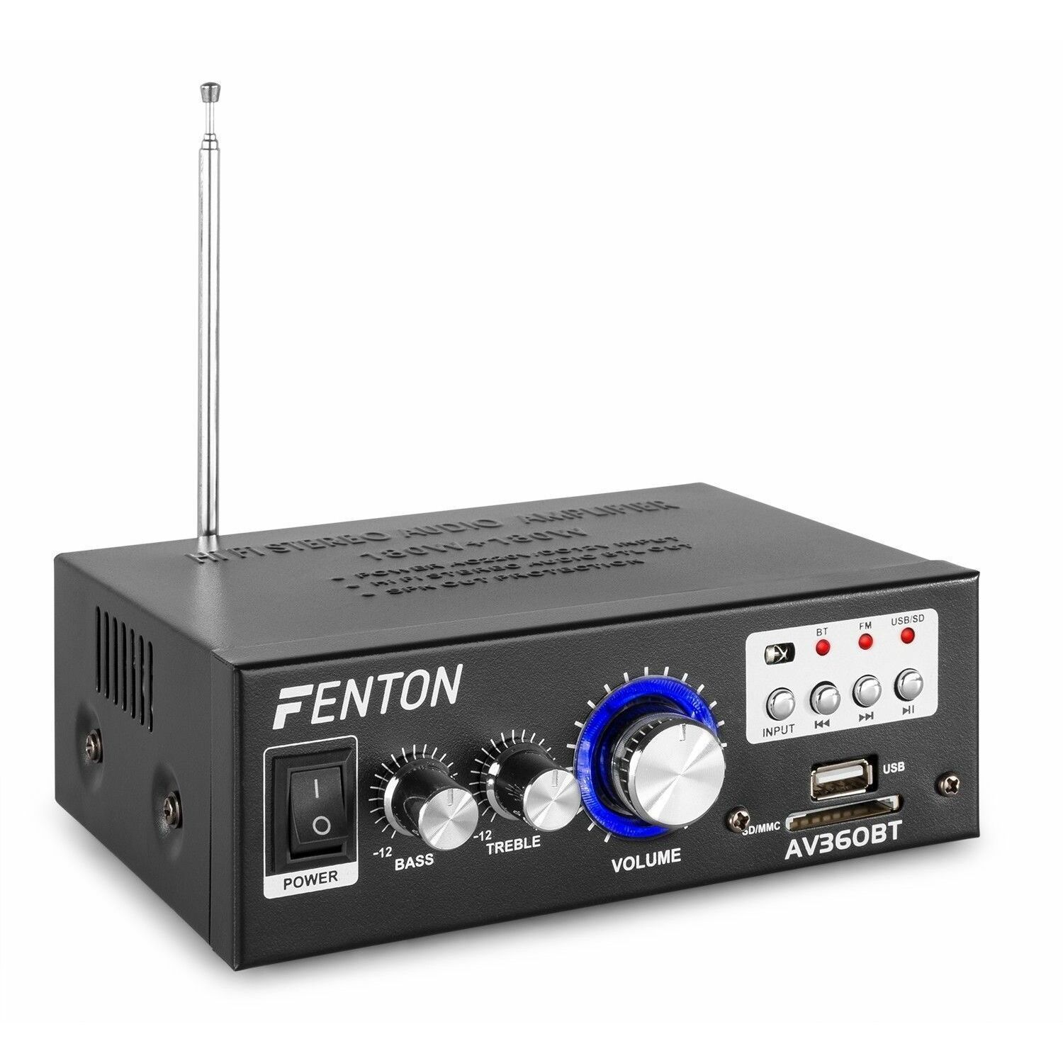 Retourdeal - Fenton AV360BT versterker met Bluetooth en USB/SD mp3