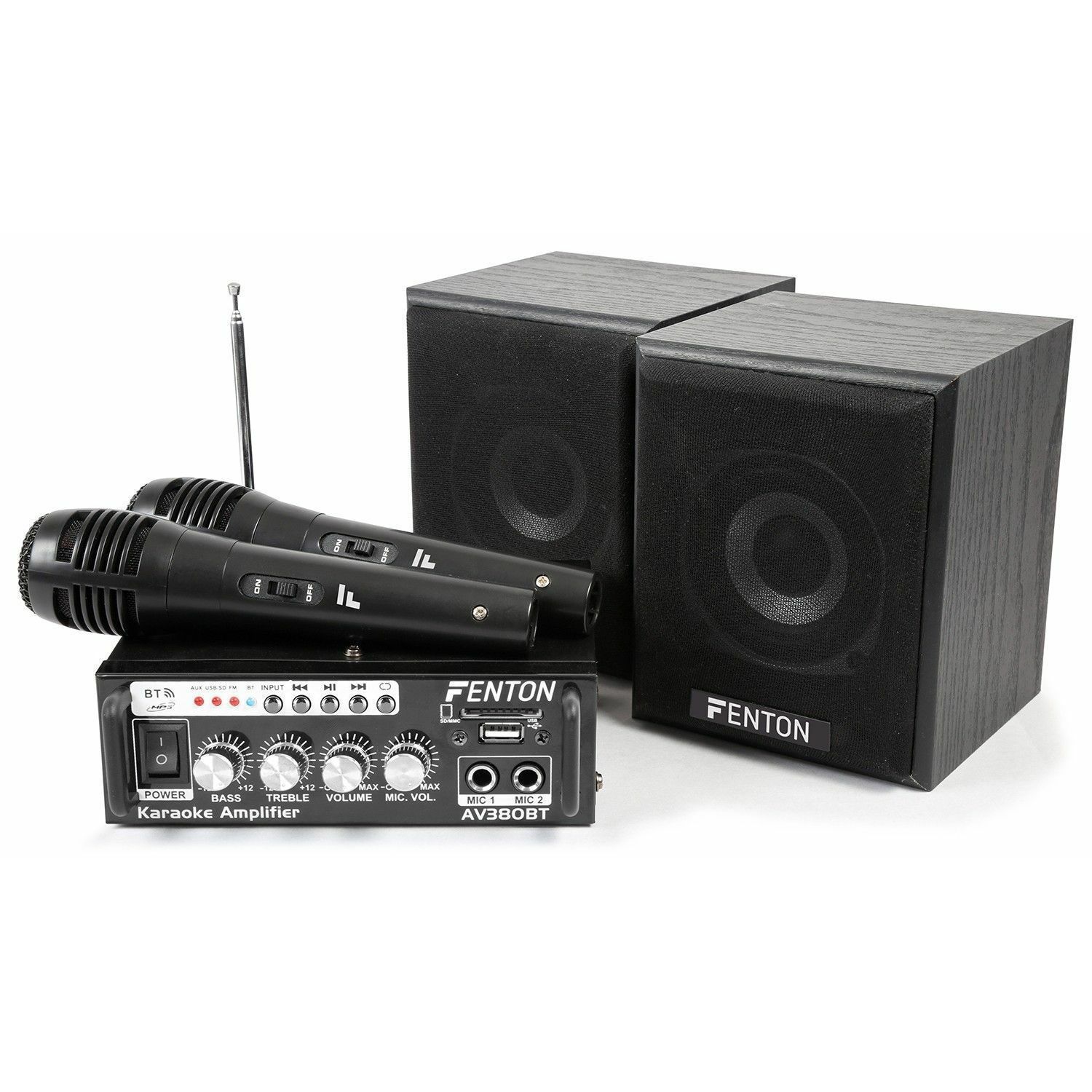 Fenton Retourdeal -  AV380BT Plug&Play Karaoke set met USB en Bluetooth