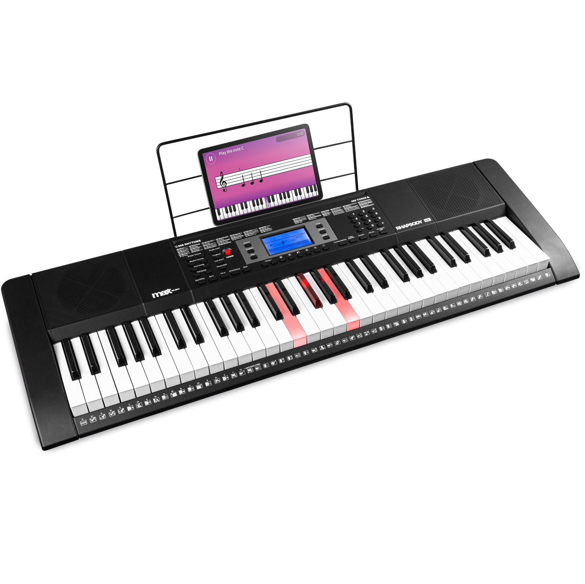 Retourdeal - MAX Rhapsody61L keyboard met 61 lichtgevende toetsen -