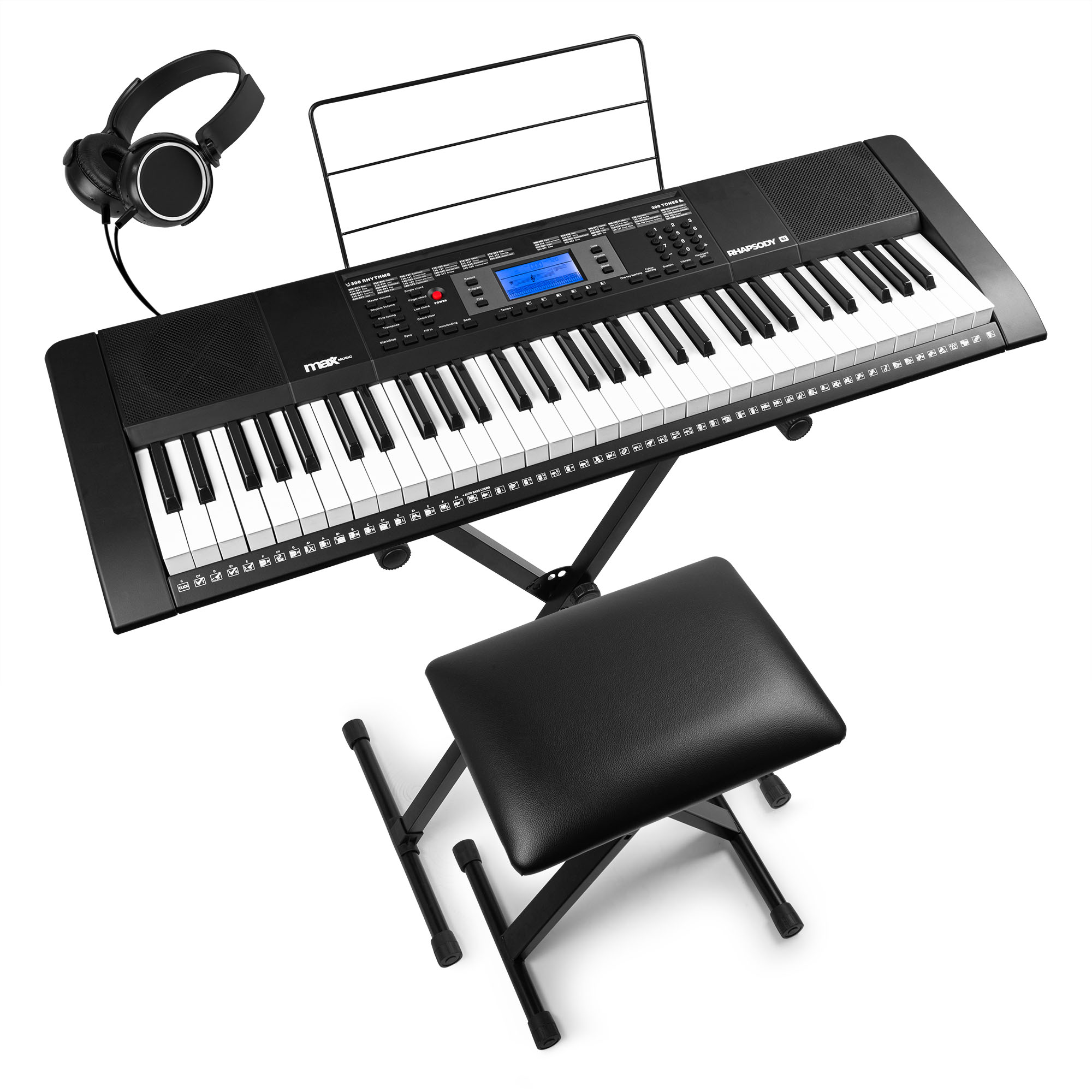 MAX Rhapsody61 complete keyboardset met bankje, standaard en