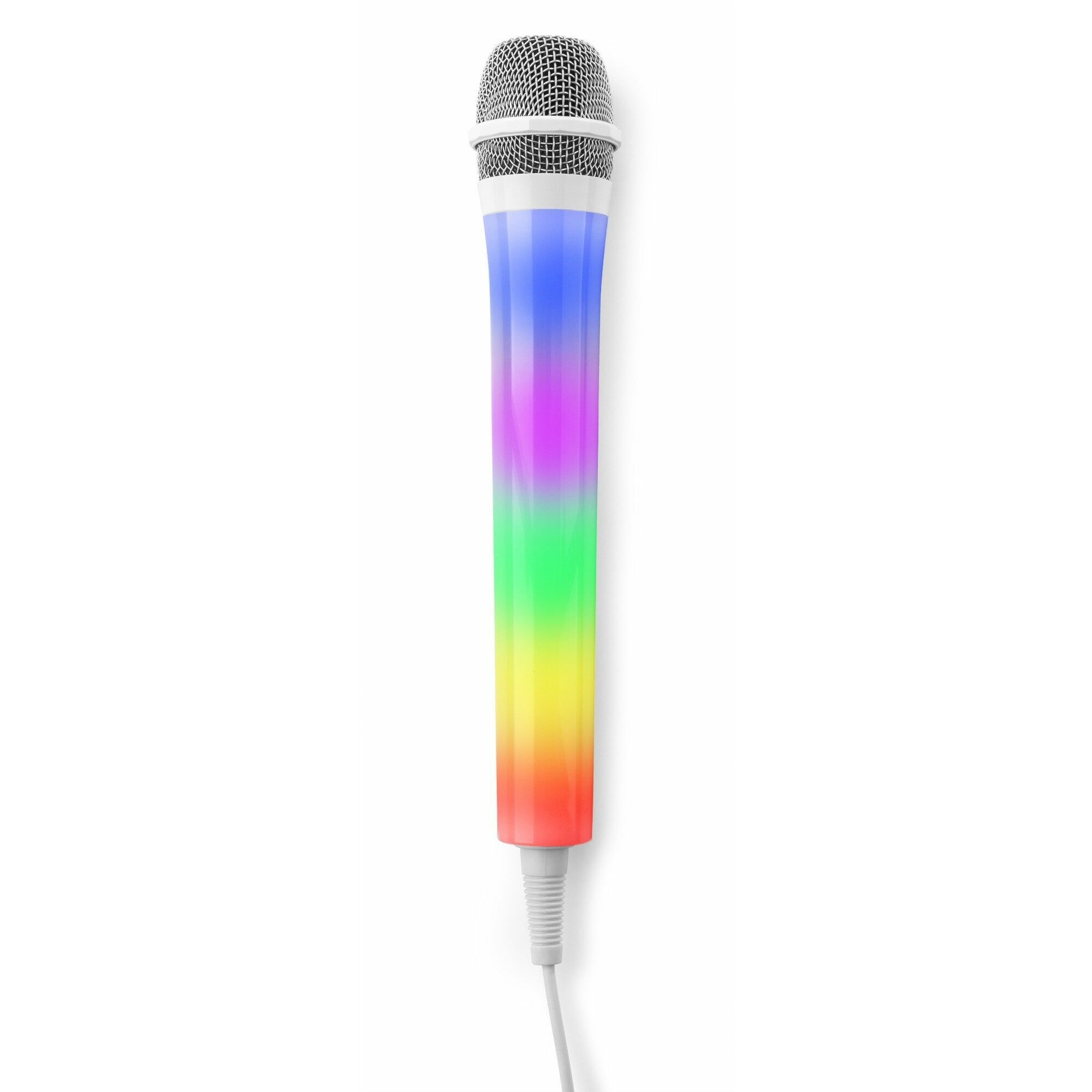 Retourdeal - Fenton KMD55W karaoke microfoon met gekleurde LED&apos;s - Wit