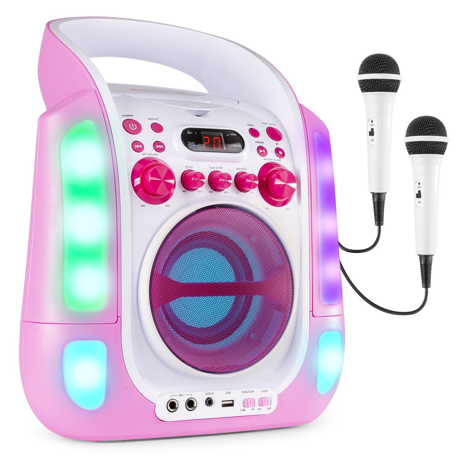 Retourdeal - Fenton SBS30P draagbare karaoke set met Bluetooth, CD+G