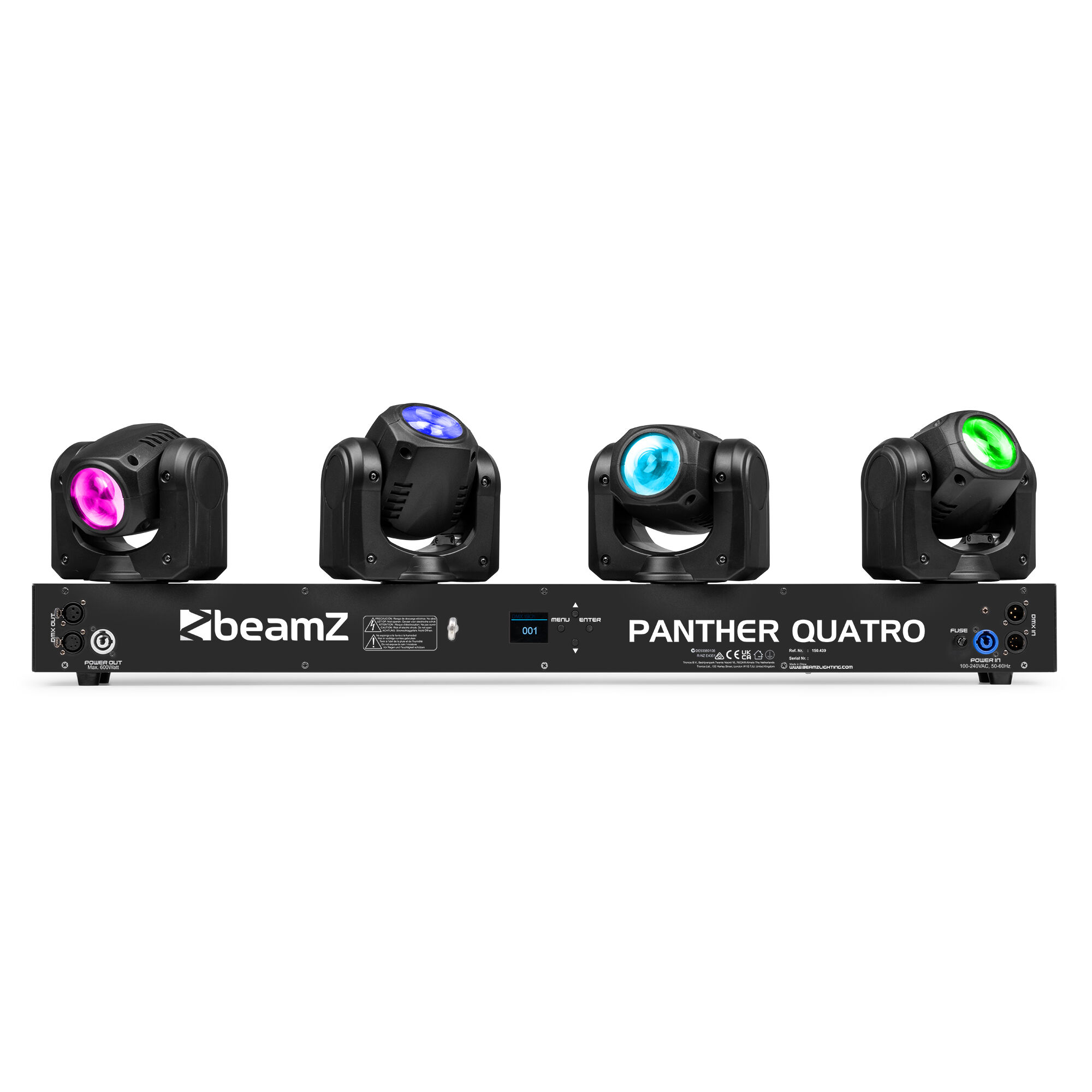 BeamZ Panther Quatro Beam Bar - Bar met 4 moving heads - RGBW - 160W