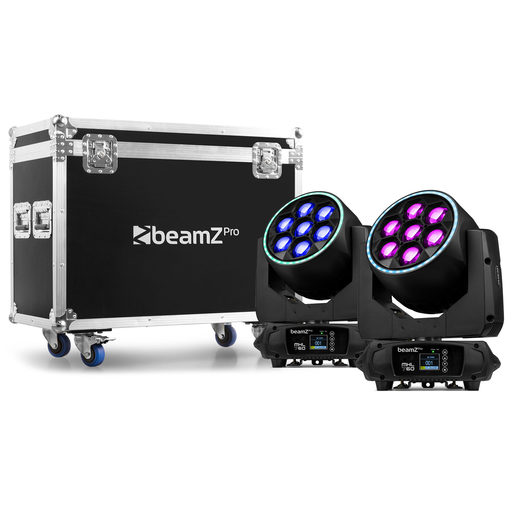 BeamZ Professional MHL760 LED bee eye moving head set van 2 stuks in