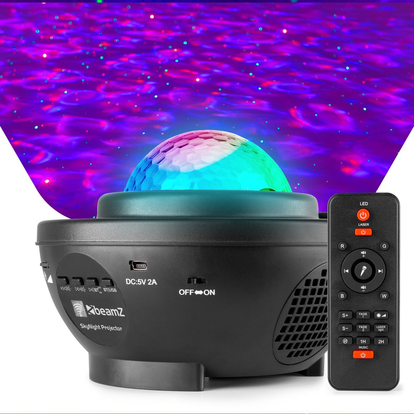 BeamZ SkyNight sterren projector met watergolven effect en Bluetooth