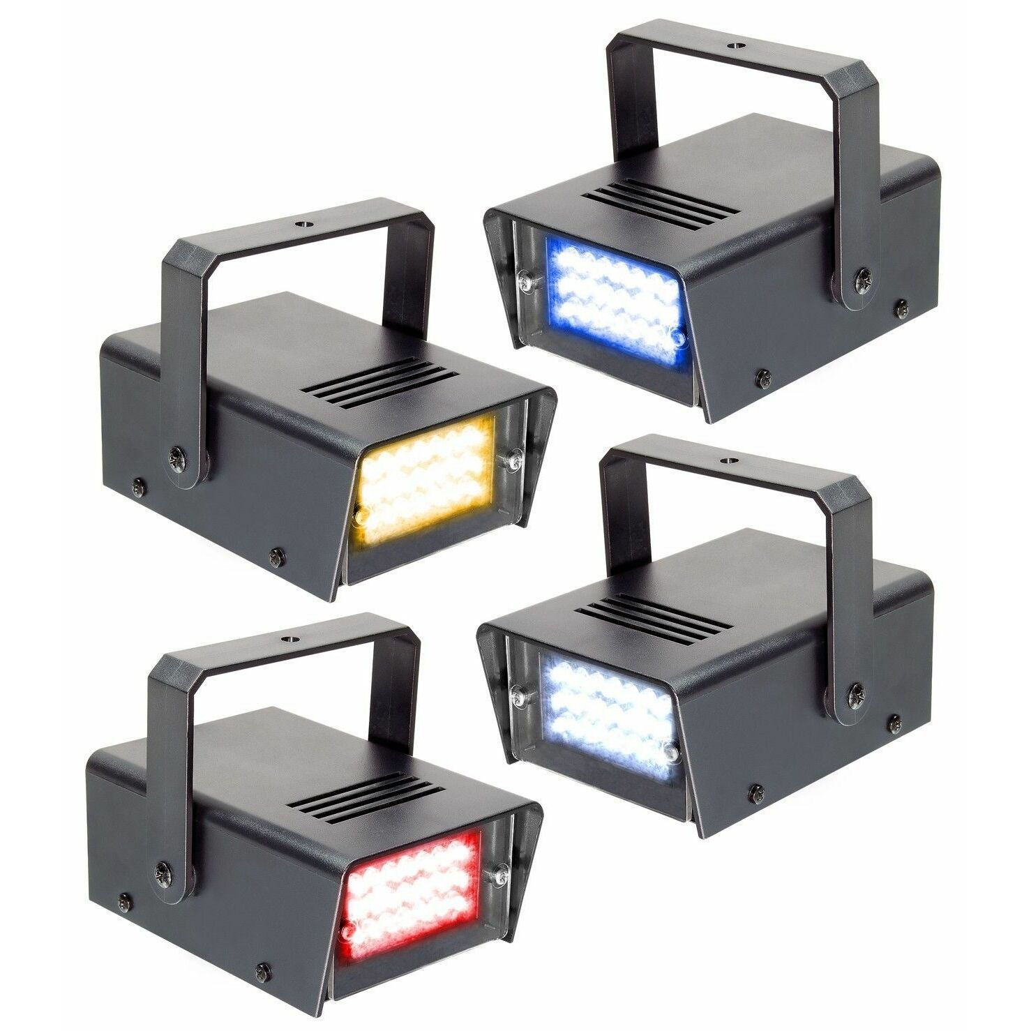 Retourdeal - BeamZ LED Stroboscoopset Rood, Geel, Blauw en Wit