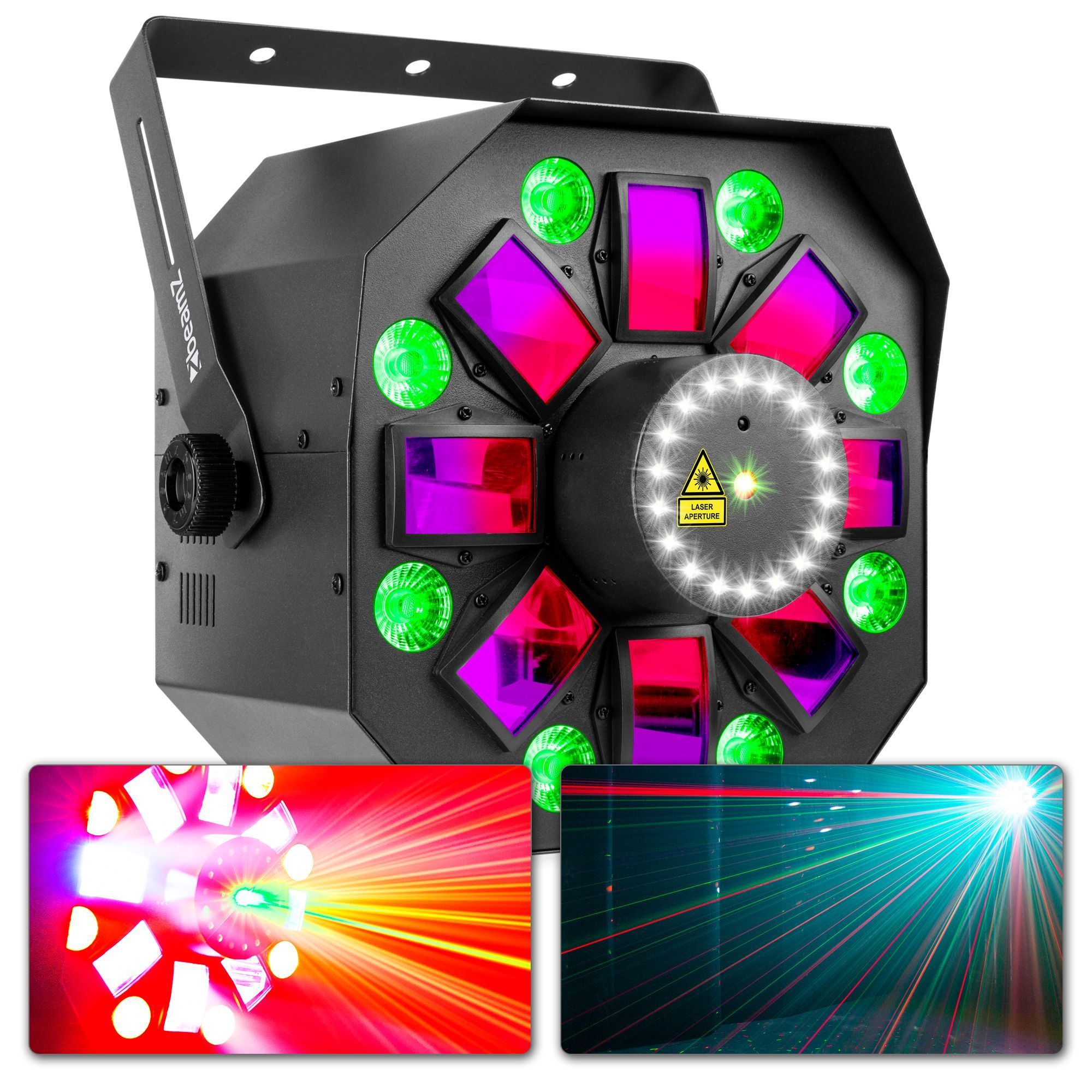 Discolamp - BeamZ MultiBox - Combinatie van 4 lichteffecten met o.a. laser, stroboscoop en LED par