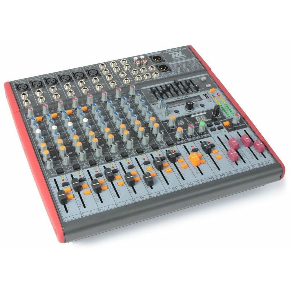Retourdeal - Power Dynamics PDM-S1203 Stage Mixer 12-Kanaals DSP/MP3-