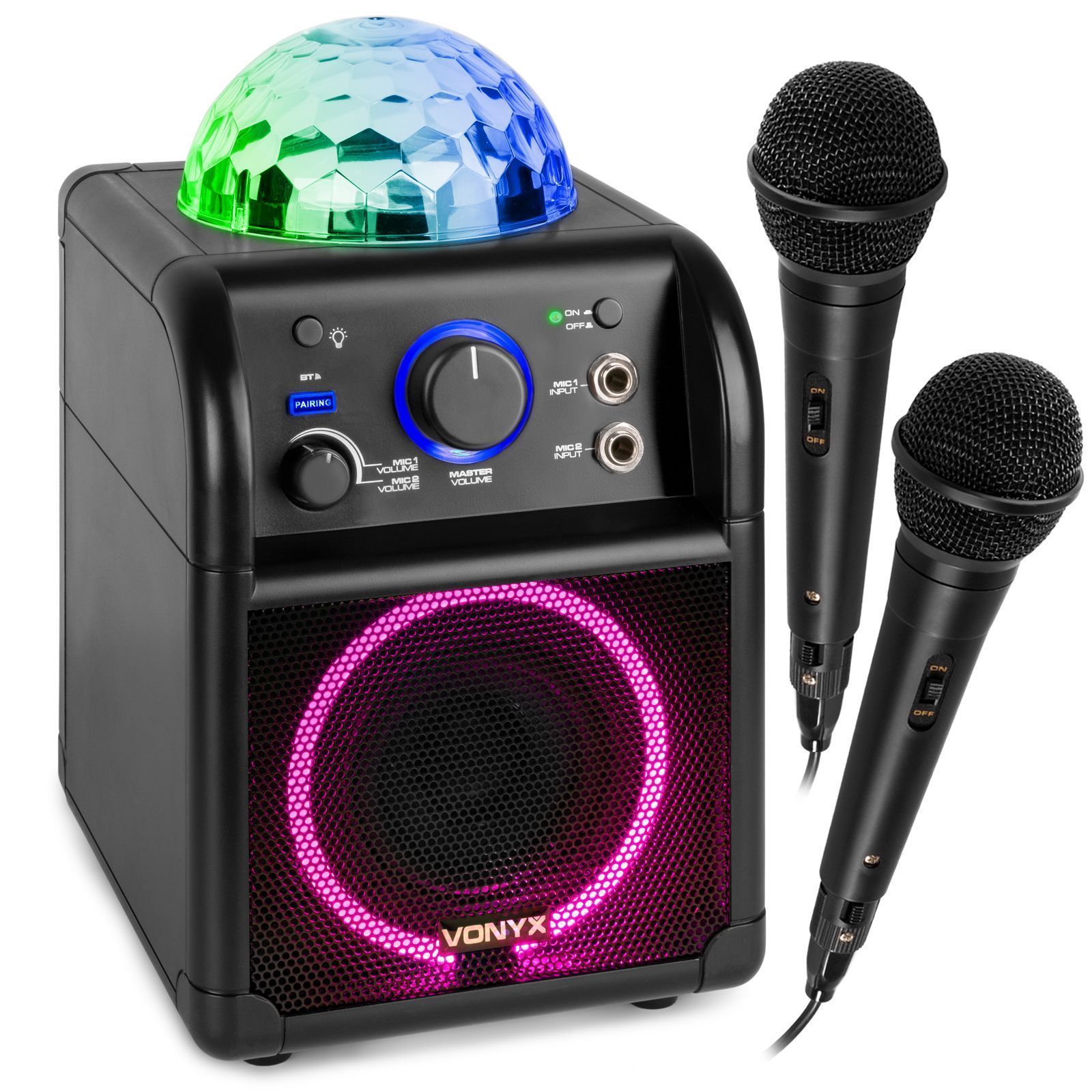 Retourdeal - Vonyx SBS55B karaokeset met 2 microfoons, Bluetooth en