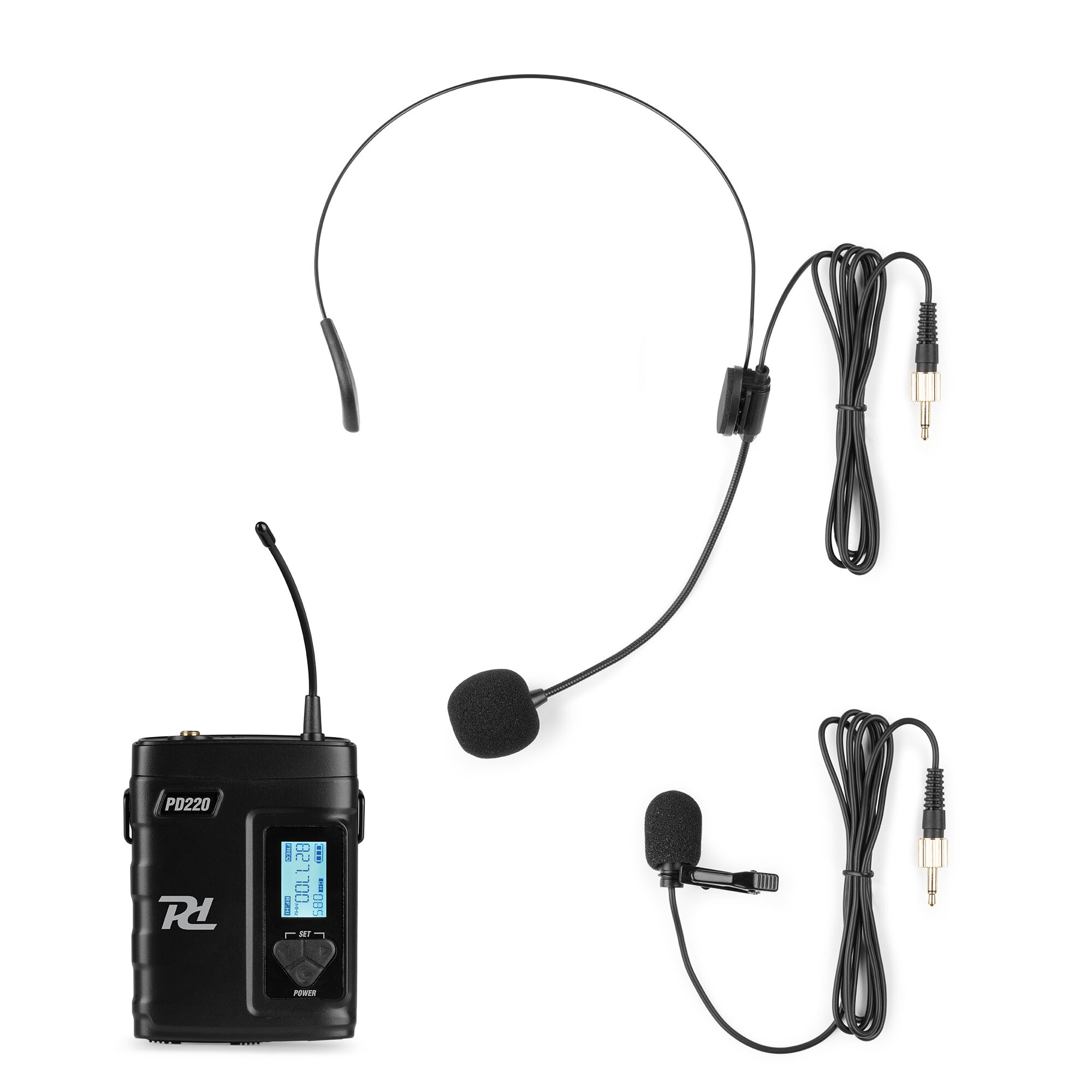 Power Dynamics PD220BP UHF draadloze bodypack zender met 2 microfoons