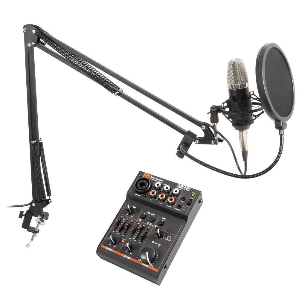 Vonyx Podcast Studiomicrofoon Set met USB Mixer