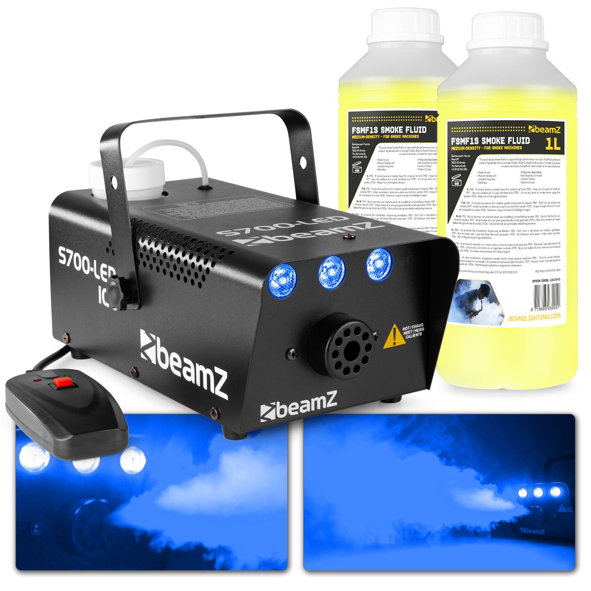 BeamZ S700LED rookmachine met ijs effect incl. ruim 2 liter