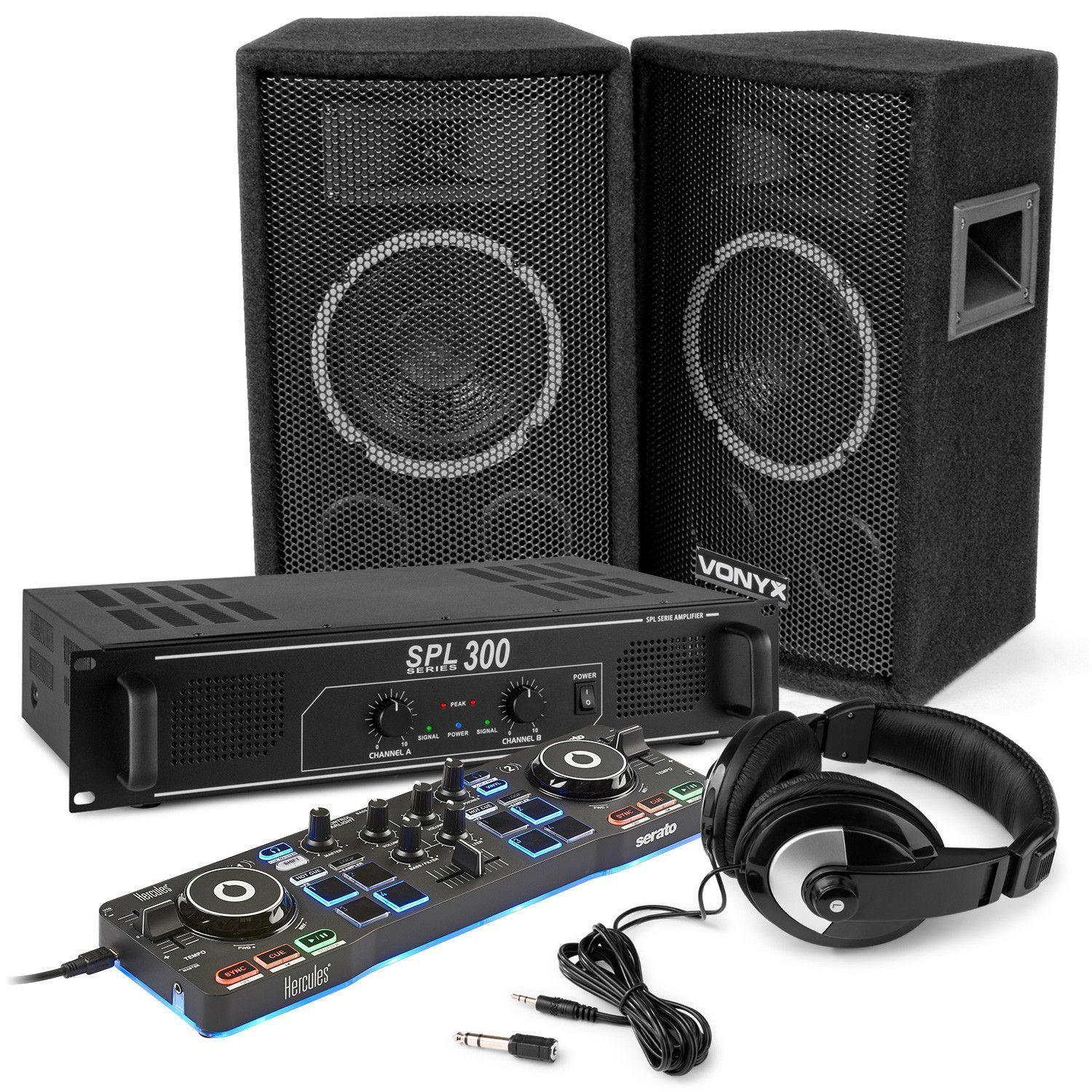 DJ set - Hercules DJControl Starlight DJ controller met versterker en compacte speakers - 300W - Perfecte DJ starterset!