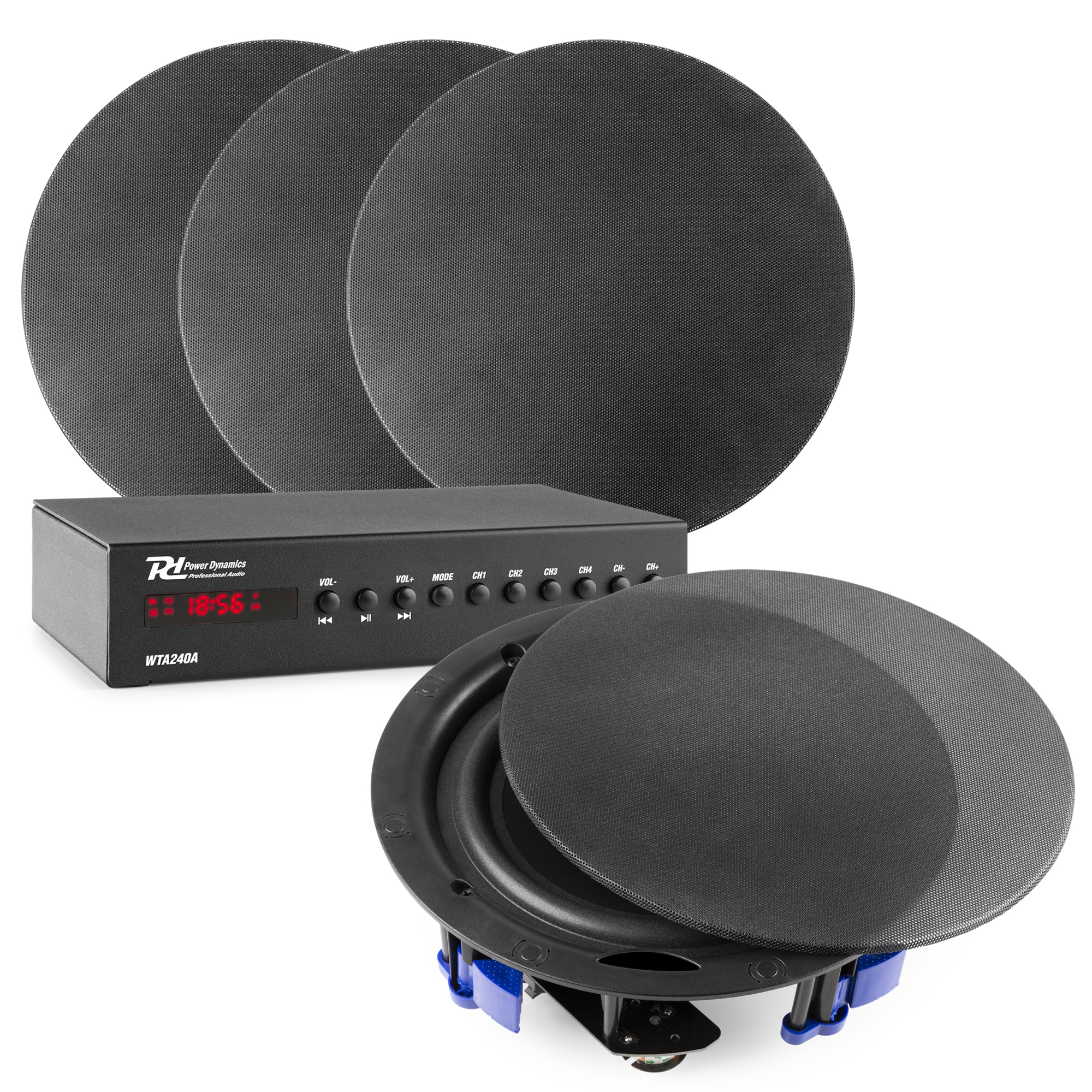 Power Dynamics Installatie speakerset met 4x low profile speakers -