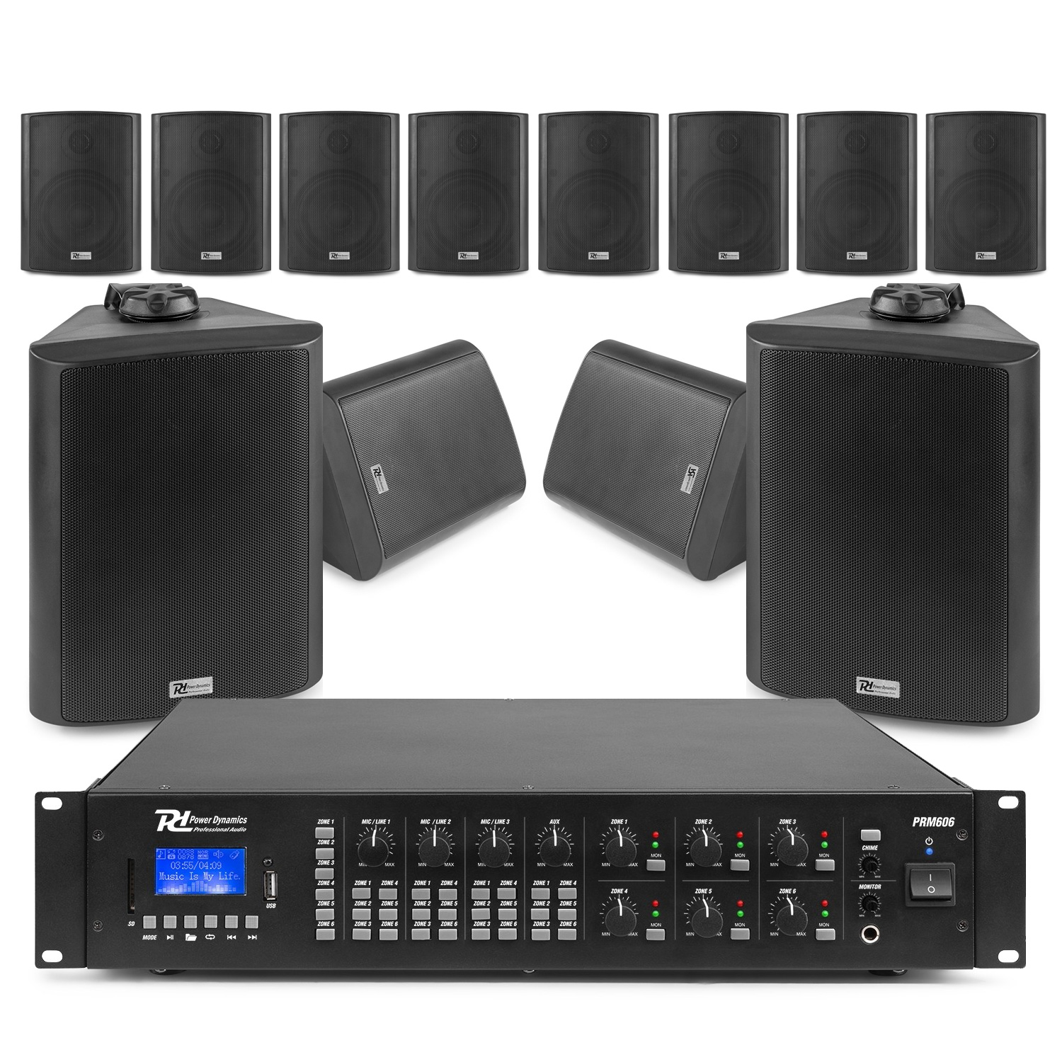 Power Dynamics installatie speakerset - uitgebreide set met 12x IPX5