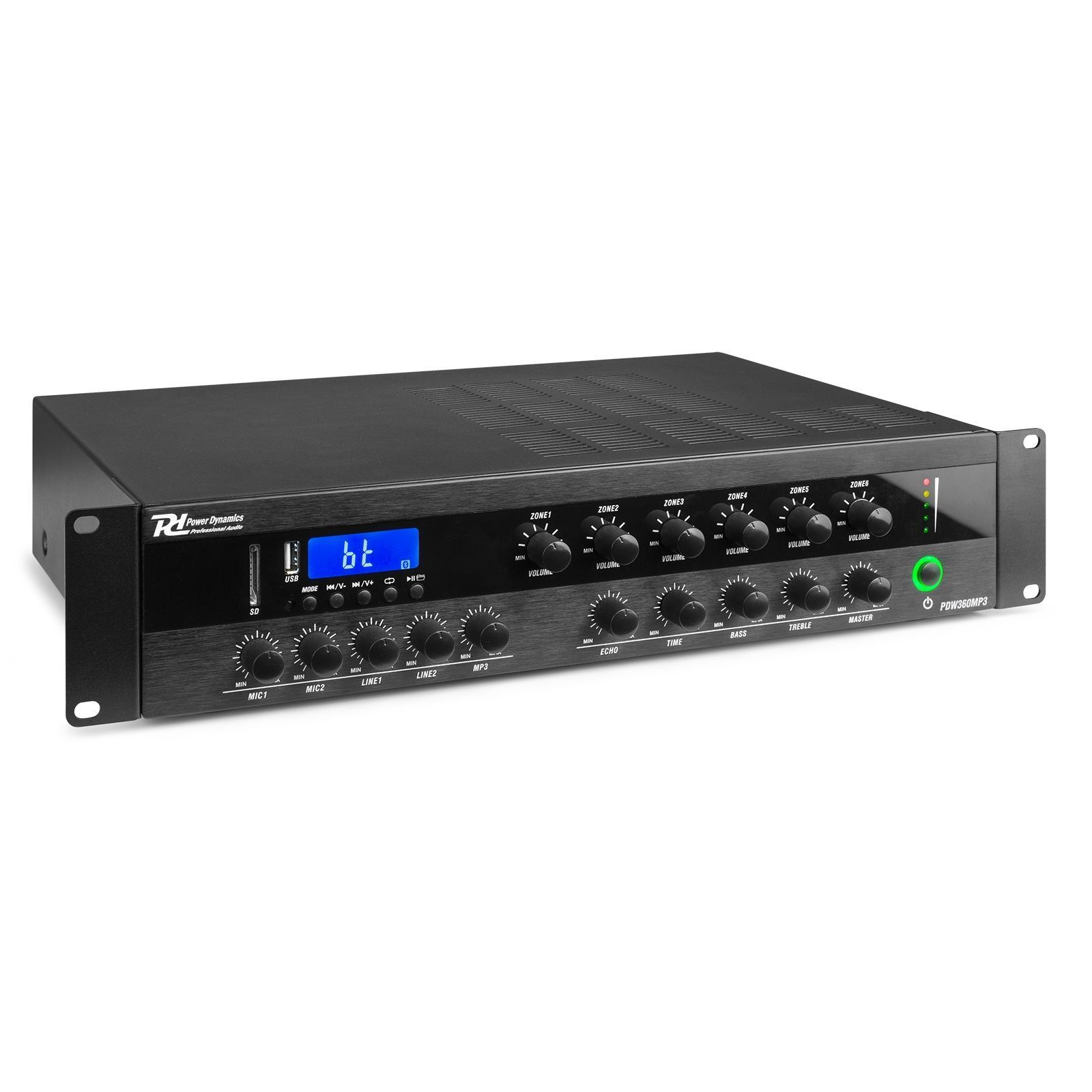 Retourdeal - Power Dynamics PDW360MP3 - 6-zone 100V versterker met