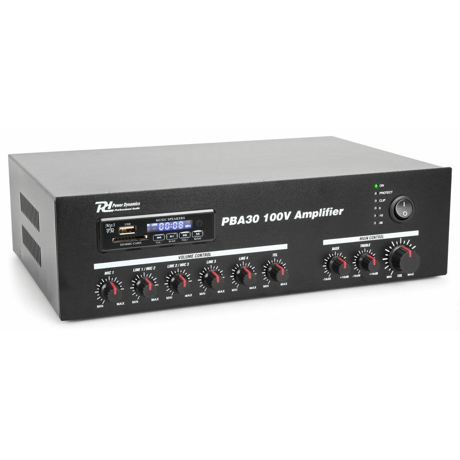 Retourdeal - Power Dynamics PBA30 100V versterker 30W met mp3 speler,