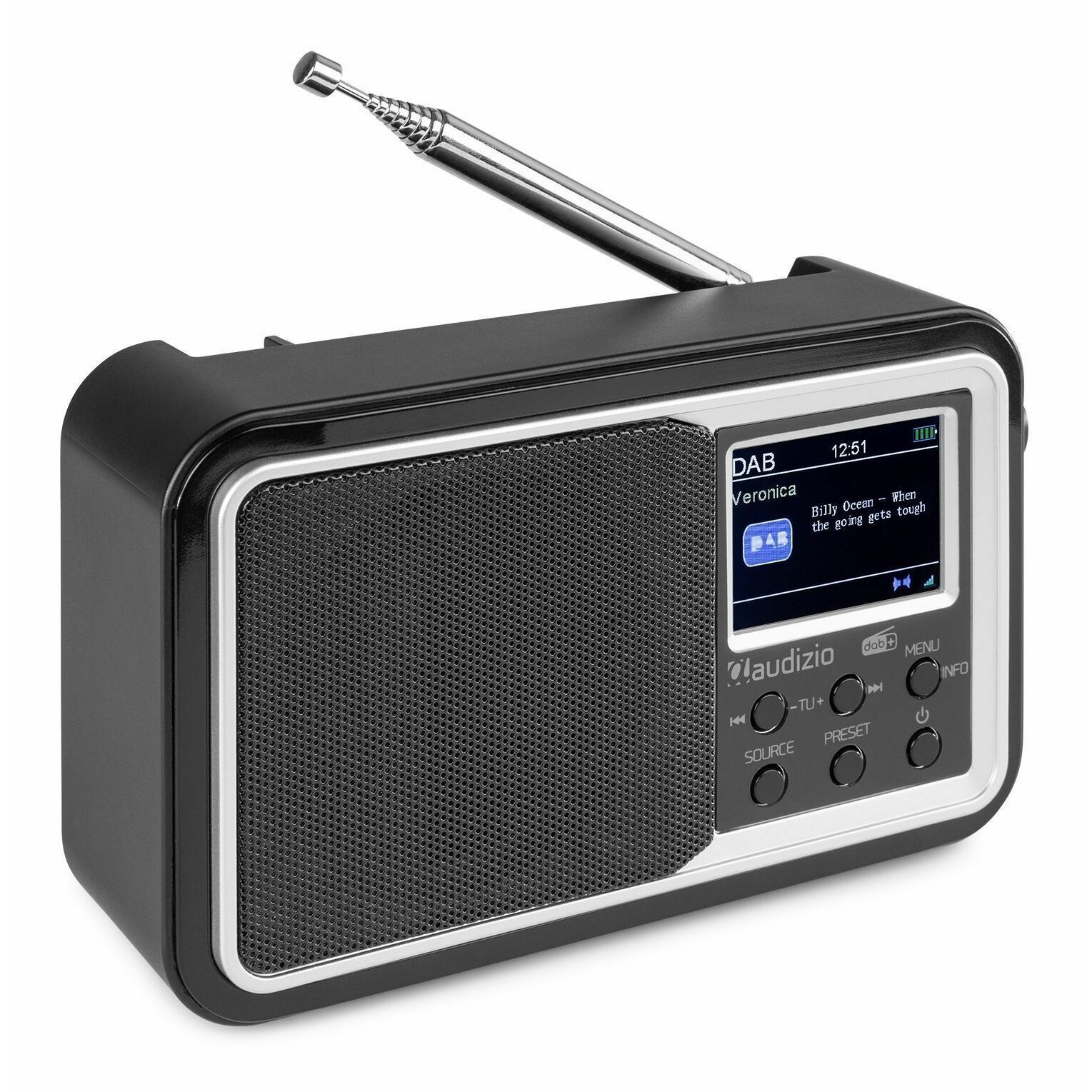 Audizio Anzio draagbare radio Bluetooth, FM en accu - Zwart