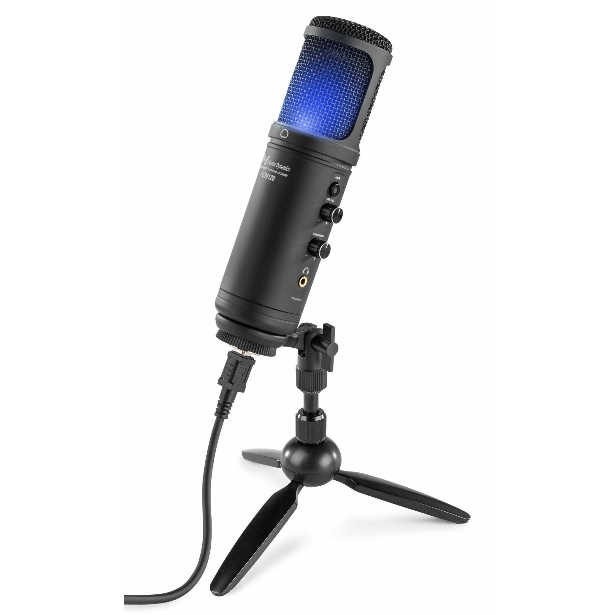als je kunt Hiel Bijna dood Power Dynamics PCM120 USB studio microfoon met standaard en licht kopen?