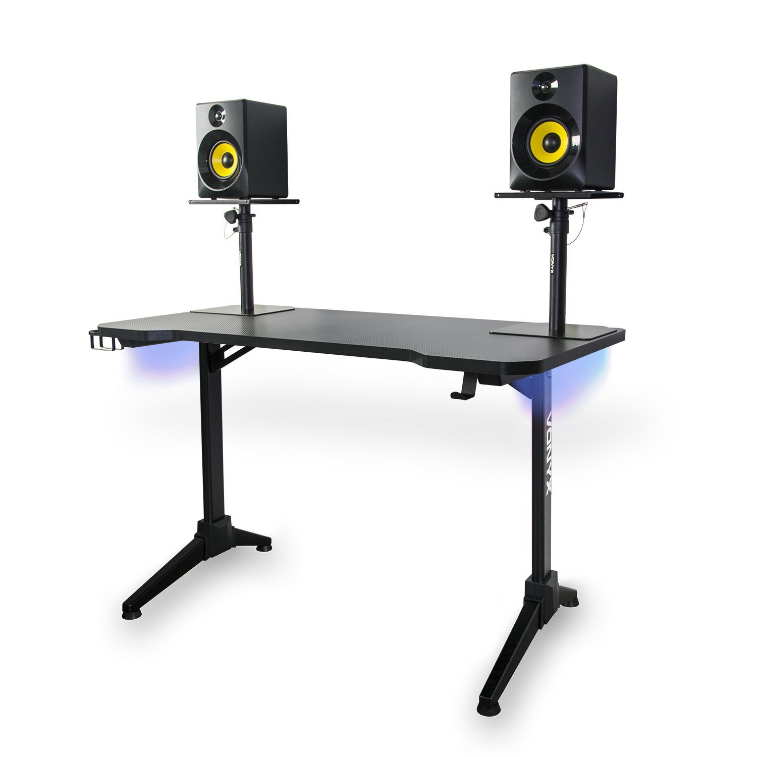 marketing Discriminatie op grond van geslacht documentaire Vonyx DB20 DJ tafel / studio meubel met LED verlichting - 120cm - Zwart  kopen?