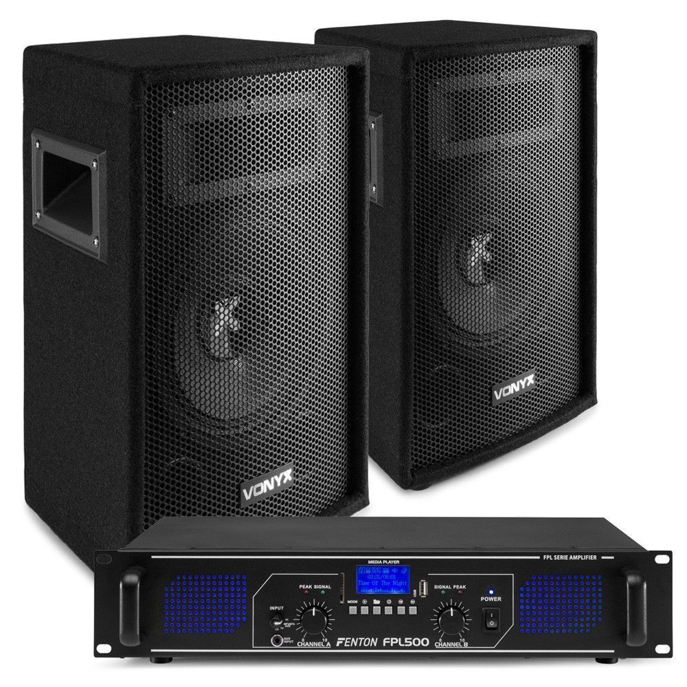 Complete 500W geluidsinstallatie met 2x SL8 speakers + FPL500 versterker kopen?