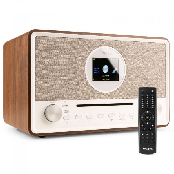 vredig Fauteuil sieraden Audizio Lucca stereo DAB radio met cd speler, internetradio, Bluetooth en  mp3 speler - Bruin kopen?
