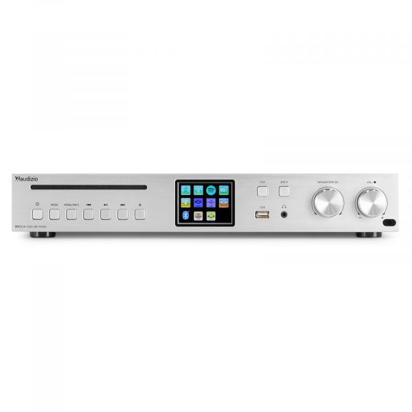 Brescia Internet Receiver with Amplifier, DAB+ and CD Player Aluminium