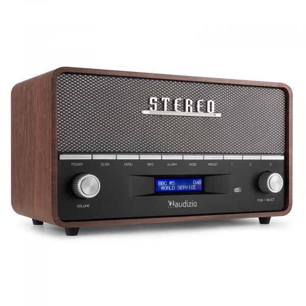 Audizio retro DAB+ radio met - Stereo draagbare radio met alarm - 60W - Grijs kopen?