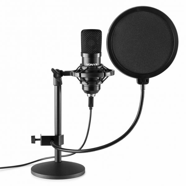 lila samen vroegrijp Vonyx CMTS300 USB Studio microfoon met tafelstandaard - Zwart kopen?