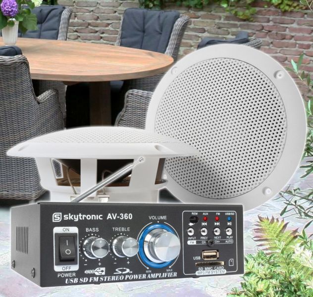 Autonomie exegese Gouverneur SkyTronic TS06 Waterbestendige 6.5 inch buiten speakers met versterker