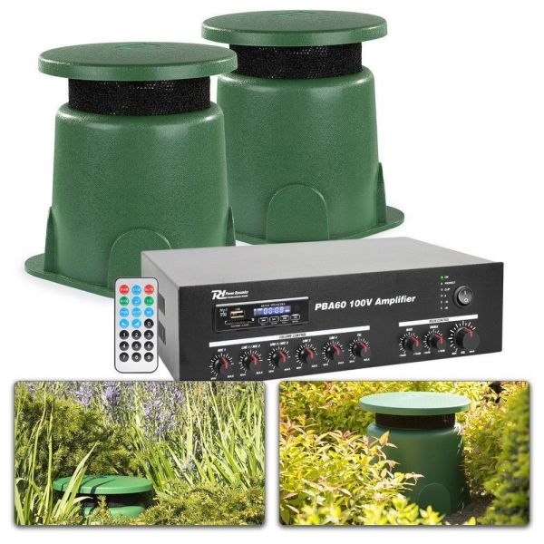Middel Anemoon vis bestuurder Tuin terras geluidsinstallatie met 2 weerbestendige speakers kopen?