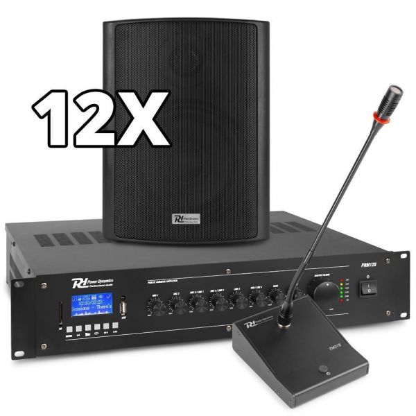 heilig formeel Beneden afronden Power Dynamics 100V omroep- muziekinstallatie met 12 speakers en Bluetooth  kopen?