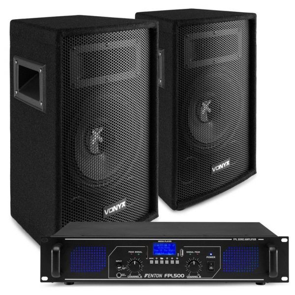 Kalmte Onderstrepen bak Complete 500W geluidsinstallatie met 2x SL8 speakers + FPL500 Bluetooth  versterker kopen?