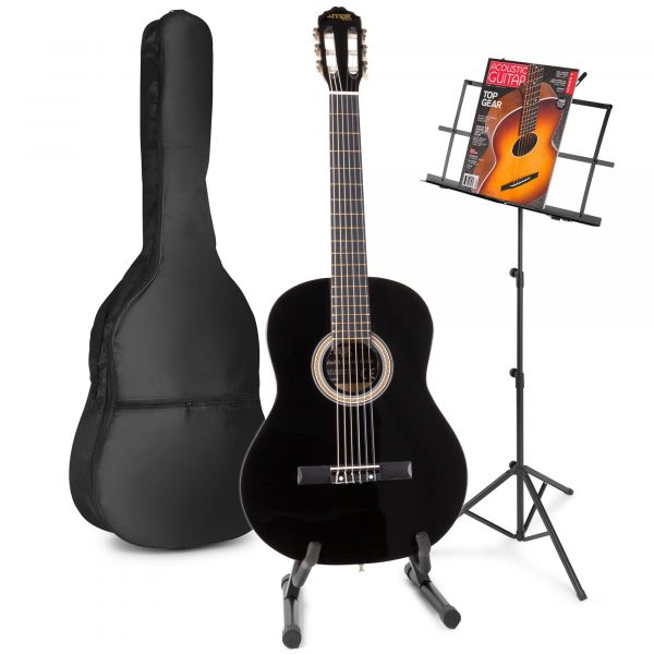hanger vasthouden Besluit MAX SoloArt klassieke akoestische gitaar met muziek- en gitaarstandaard -  Zwart kopen?