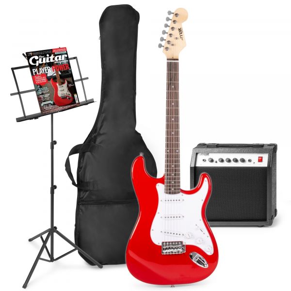 stroom de ober viool MAX GigKit elektrische gitaar set met o.a. muziekstandaard - Rood kopen?