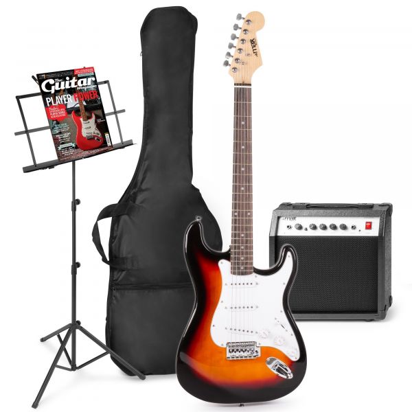 lezing Klant Het begin MAX GigKit elektrische gitaar set met o.a. muziekstandaard - Sunburst kopen?