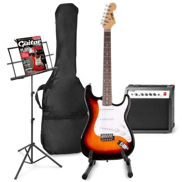MAX elektrische set met o.a. muziek- en gitaarstandaard - Sunburst