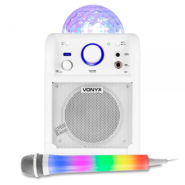 Wanten bladeren Inloggegevens Vonyx SBS50W karaoke set met Bluetooth en LED karaoke microfoon - Wit kopen?