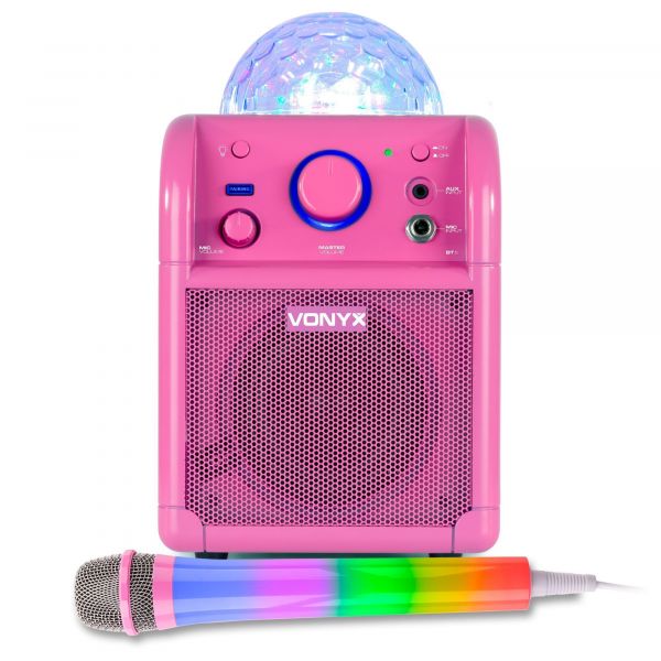 ik lees een boek informeel straal Vonyx SBS50P karaoke set met Bluetooth en LED karaoke microfoon - Roze kopen ?