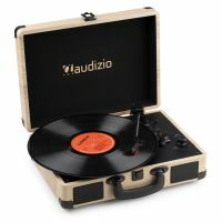 Audizio RP116LW retro platenspeler met Bluetooth in/out - Platenspeler in koffer - Lichtbruin