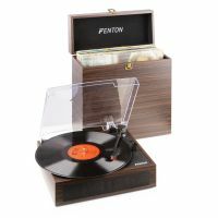 Fenton RP170D platenspeler met Bluetooth en bijpassende platenkoffer - Darkwood