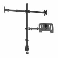 Audizio CMA20L monitor arm 2 schermen - Monitor steun voor 13 - 32 inch schermen met laptopstandaard