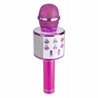 Retourdeal - MAX KM01 Karaoke microfoon met ingebouwde speaker, Bluetooth en mp3 - Roze