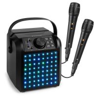 Fenton KAR50B karaoke set - Karaoke box met Bluetooth - Met oplaadbare accu, LED’s en 2 microfoons