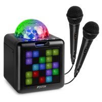 Fenton KAR15B karaokeset met Bluetooth en 2 microfoons - Inclusief RGB-lichteffecten - Zwart