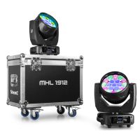 BeamZ MHL1912 wash moving head 2 stuks in flightcase - 19x 12W LED's, zoom, 3 LED zones