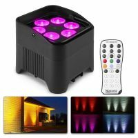 BeamZ BBP96S accu Uplight met 6x 12W LED's en draadloze DMX