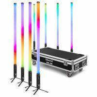 BeamZ Zelos LED Tube set van 8 stuks in flightcase - Met 360° RGBW/CW LED’s - IP65 - Draadloze DMX